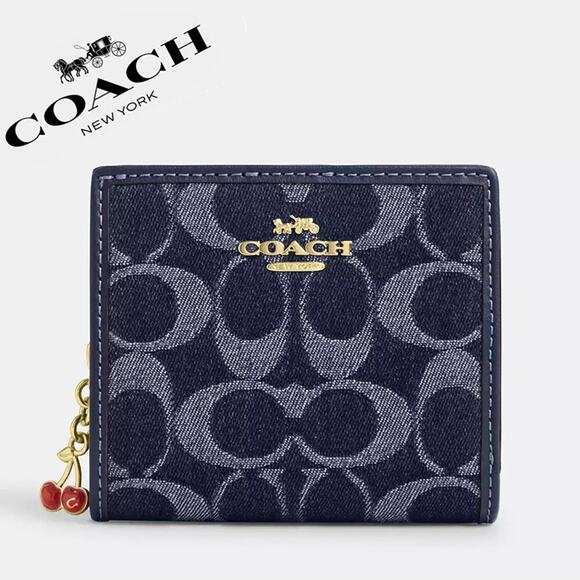 Coach Handbags - 🍒 Coach Snap Wallet In Signature Denim